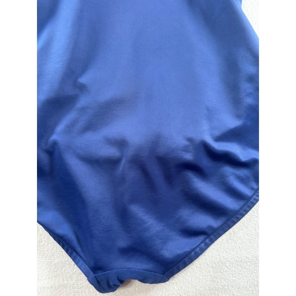 Magicsuit Navy Blue Ruched One Piece Swimsuit Silver Bead Straps Womens 14 - Picture 3 of 7